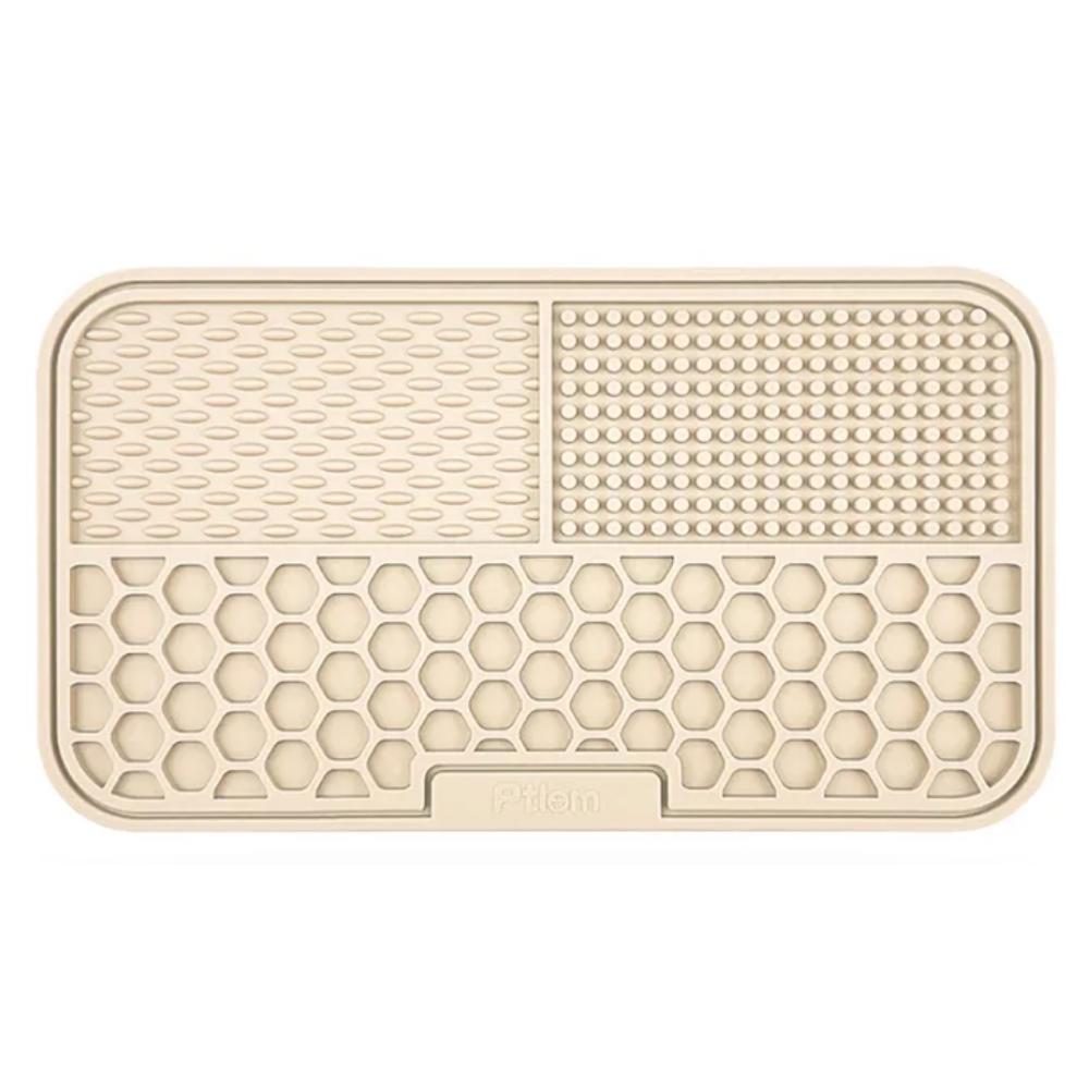 Tapis de léchage avec ventouses - beige