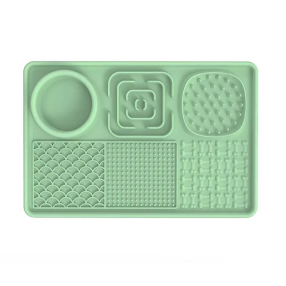 Tapis de léchage avec ventouses - multiusages vert